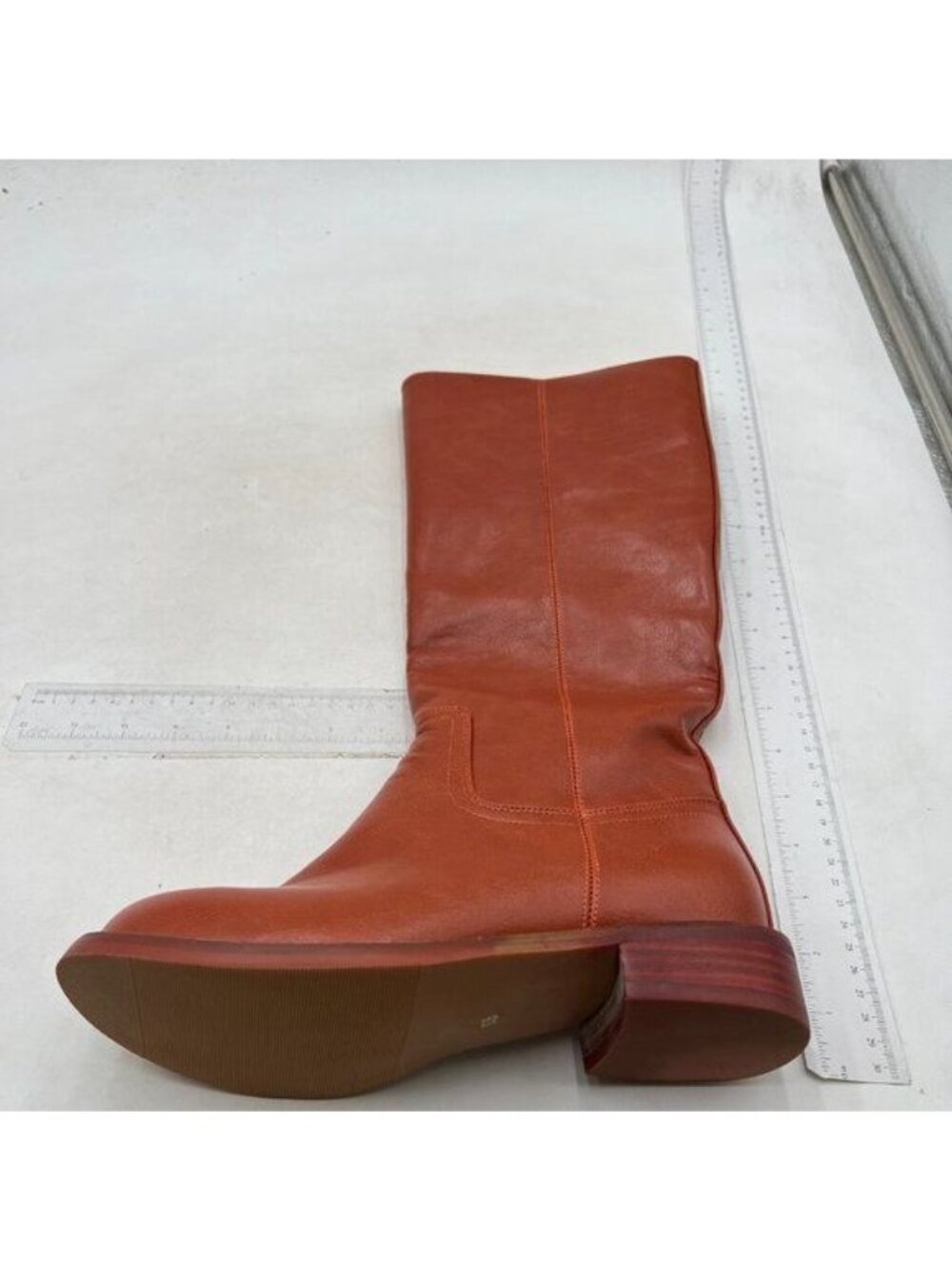 FOWT Women Platform Round Toe Knee High Boots Low Chunky Heel Riding Boots Brown